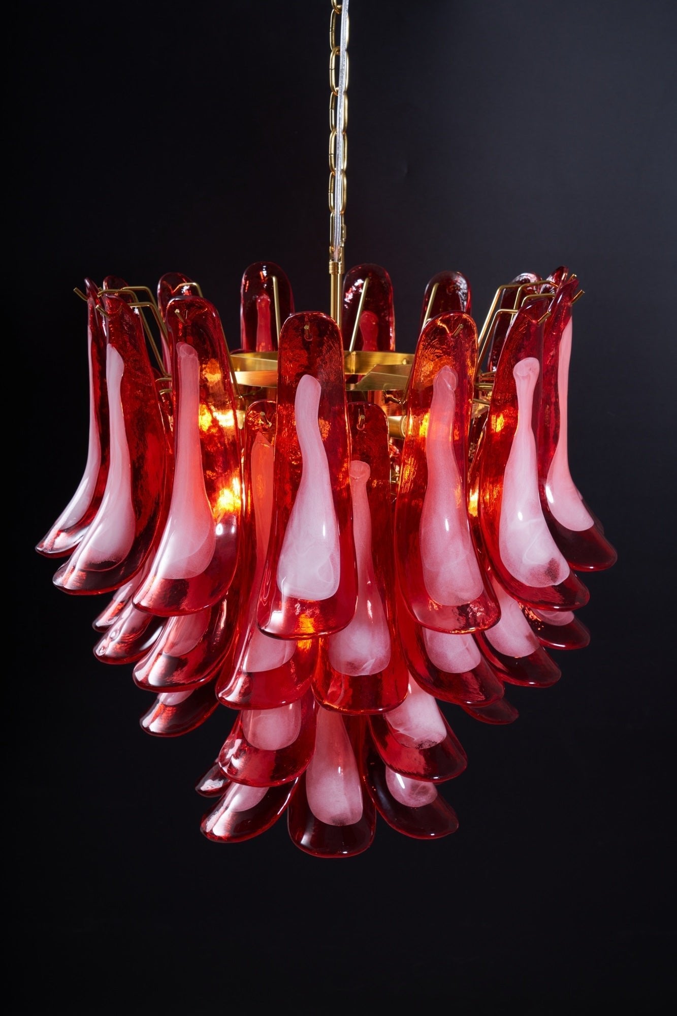 Fiametta Elegant Glass Chandelier - Adjustable Height, Crystal Accents