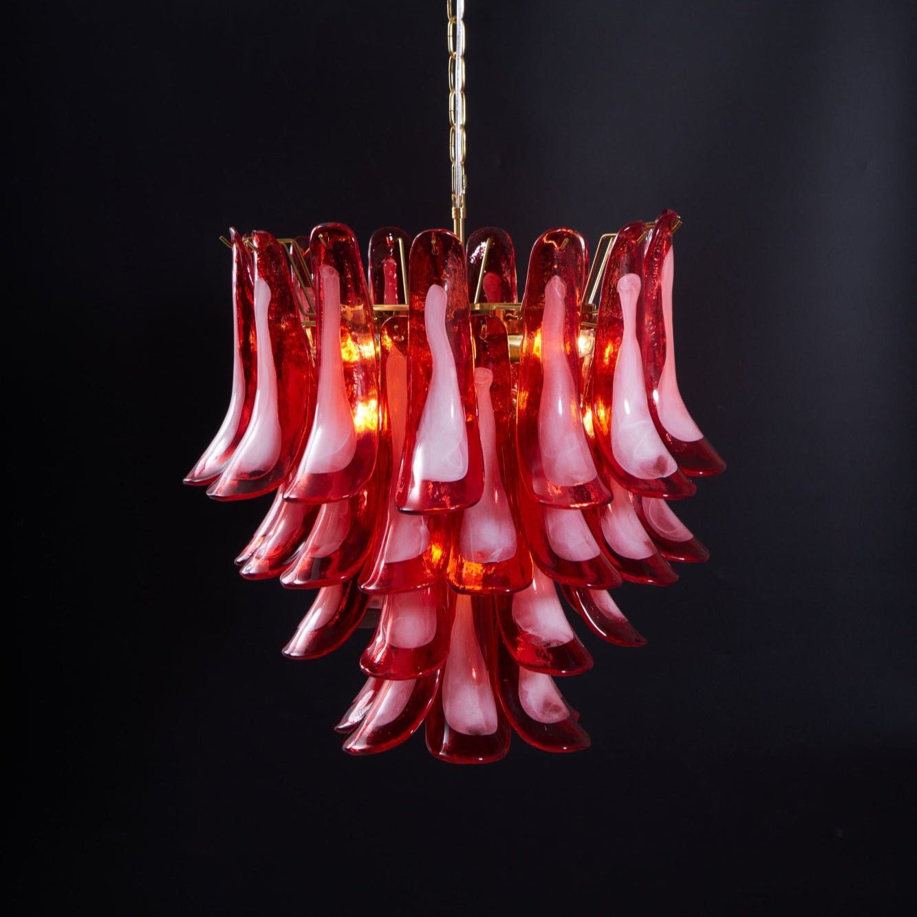 Fiametta Elegant Glass Chandelier - Adjustable Height, Crystal Accents