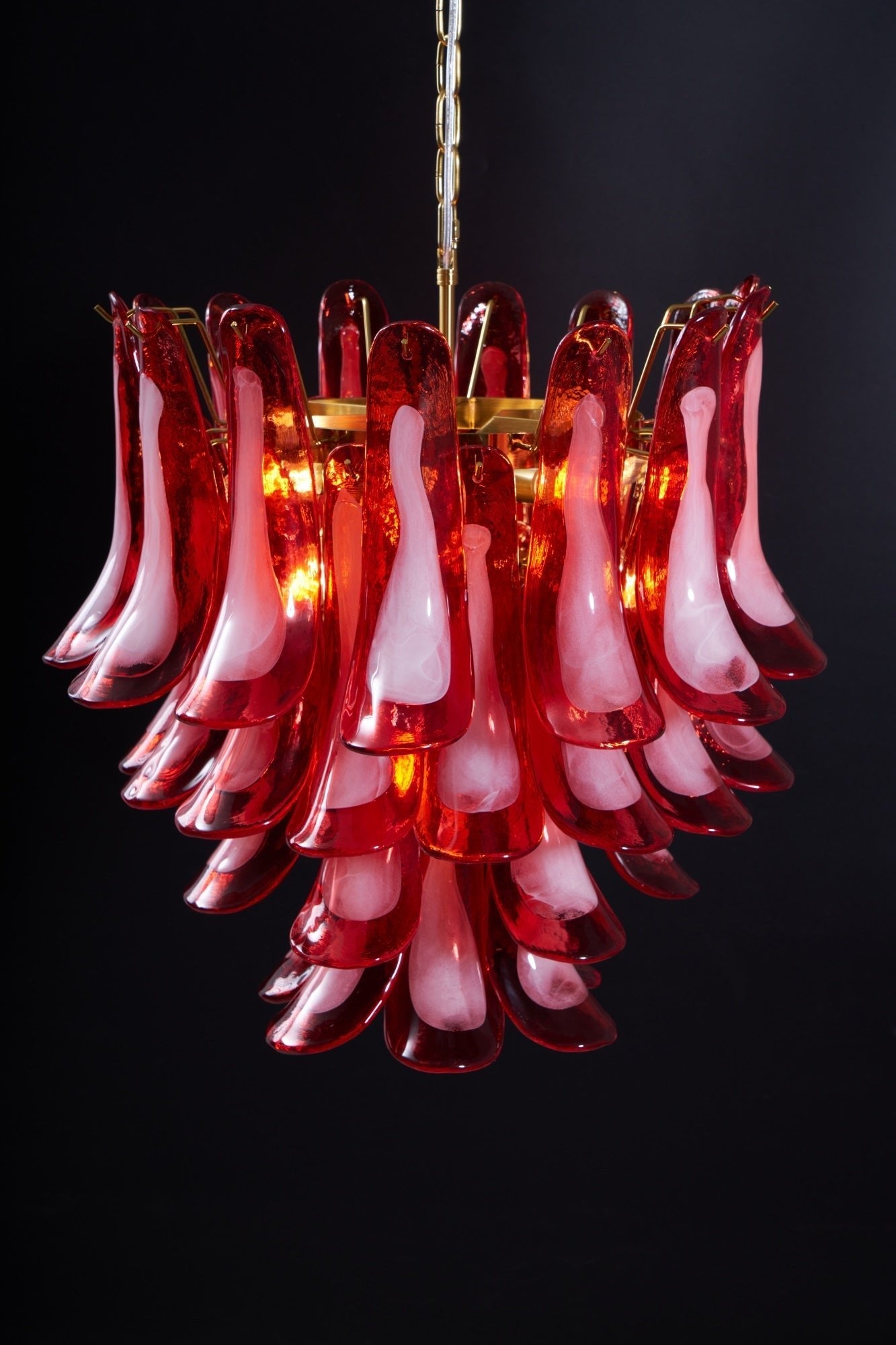 Fiametta Elegant Glass Chandelier - Adjustable Height, Crystal Accents