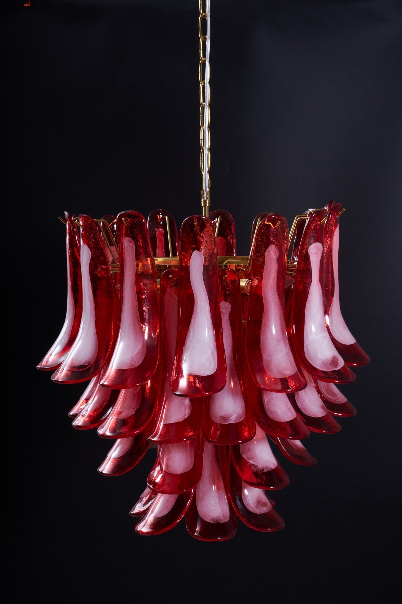 Fiametta Elegant Glass Chandelier - Adjustable Height, Crystal Accents