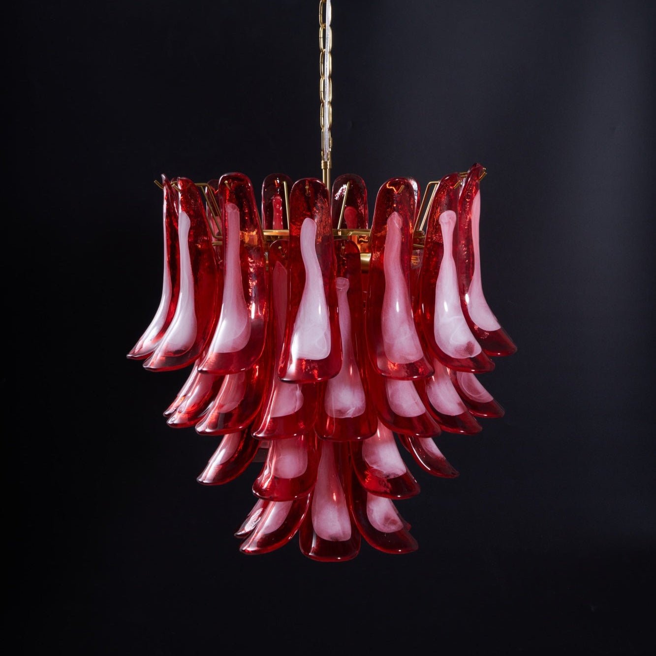 Fiametta Elegant Glass Chandelier - Adjustable Height, Crystal Accents