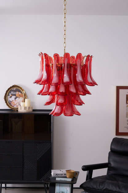 Fiametta Elegant Glass Chandelier - Adjustable Height, Crystal Accents