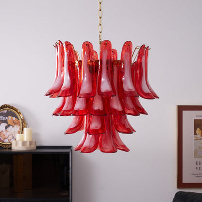 Fiametta Elegant Glass Chandelier - Adjustable Height, Crystal Accents