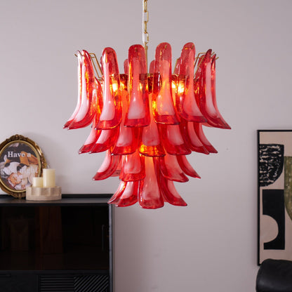 Fiametta Elegant Glass Chandelier - Adjustable Height, Crystal Accents