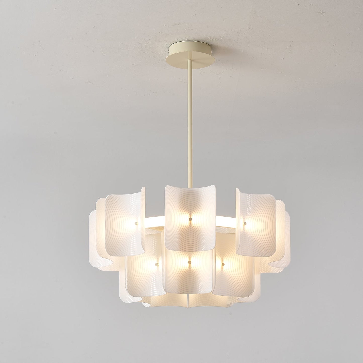 Fingerprint-Activated Chandelier with Dimmable LED Lights and Elegant