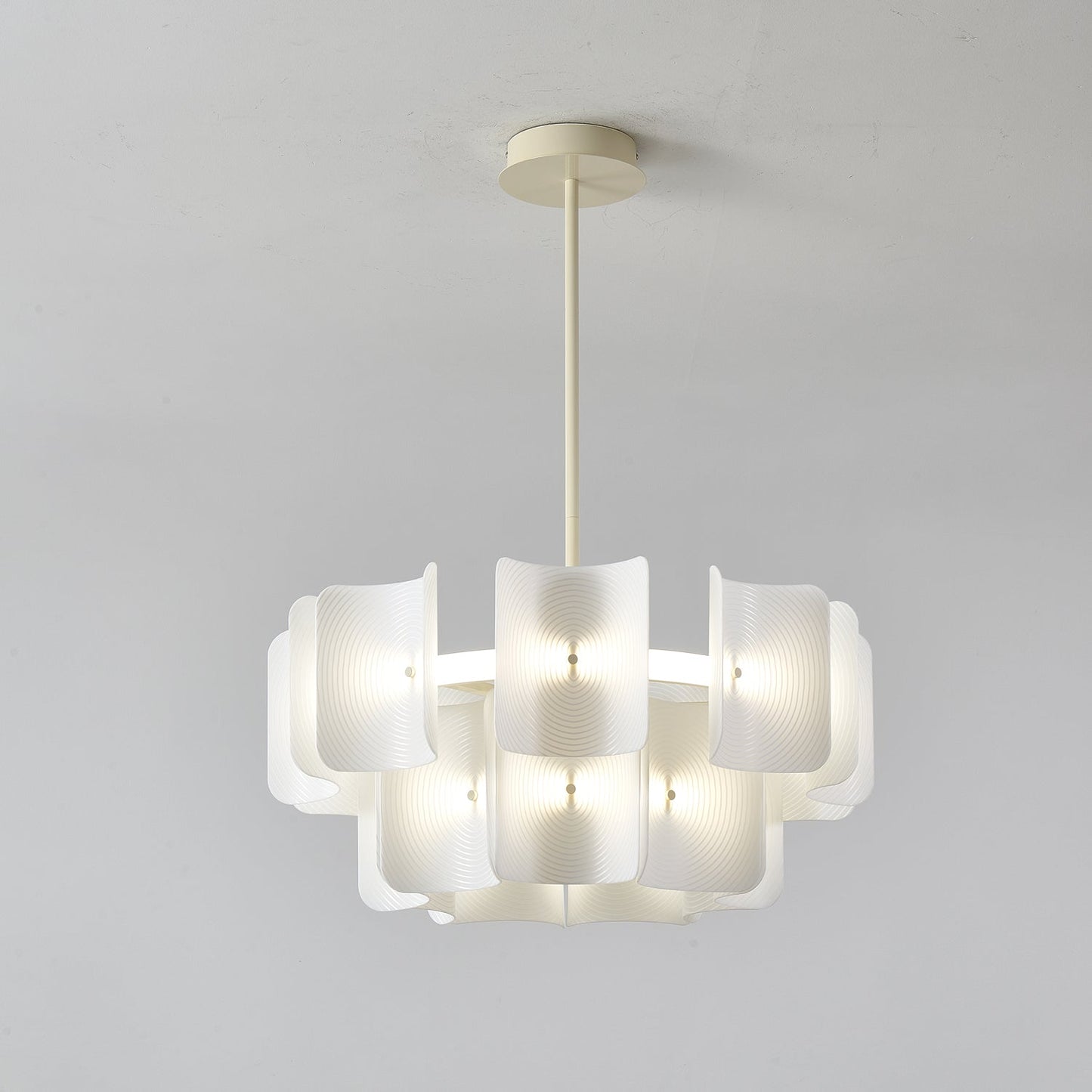 Fingerprint-Activated Chandelier with Dimmable LED Lights and Elegant