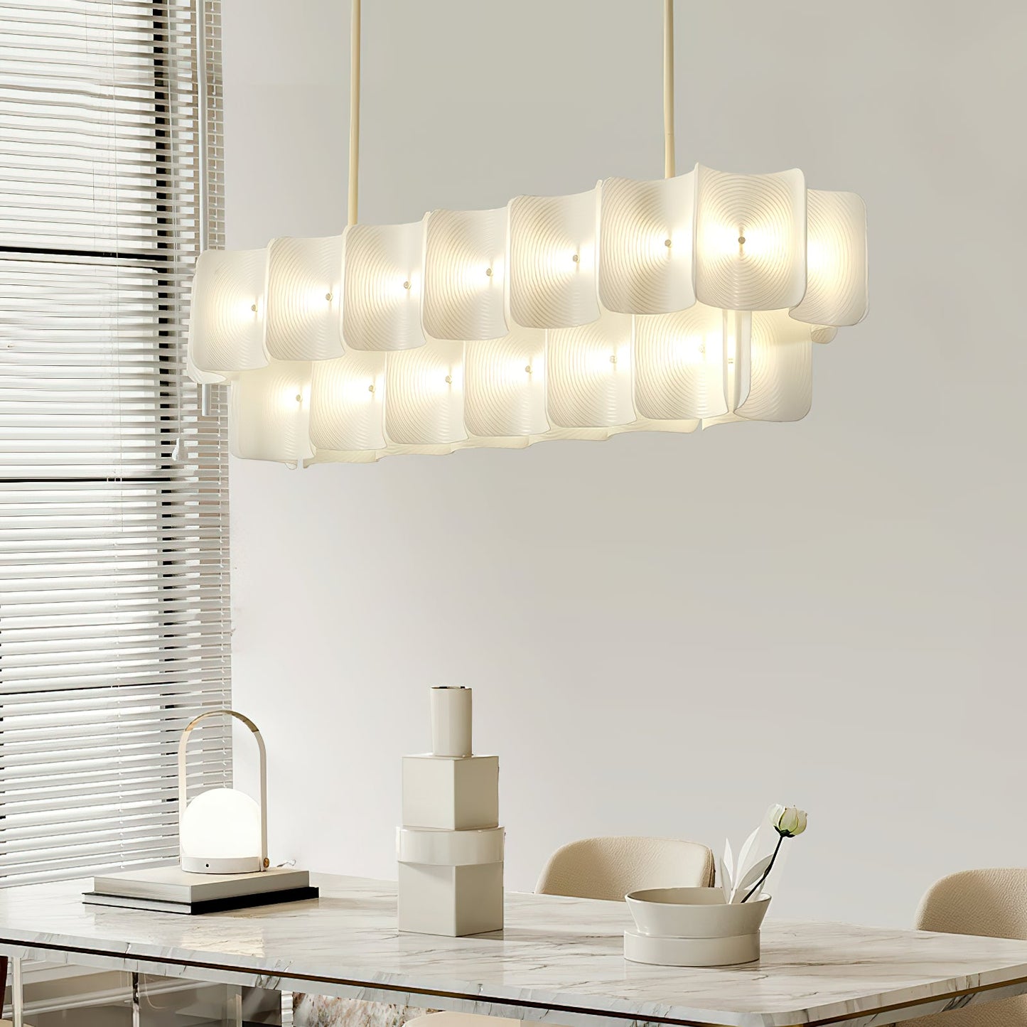 Fingerprint-Activated Chandelier with Dimmable LED Lights and Elegant