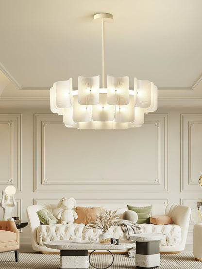 Fingerprint-Activated Chandelier with Dimmable LED Lights and Elegant