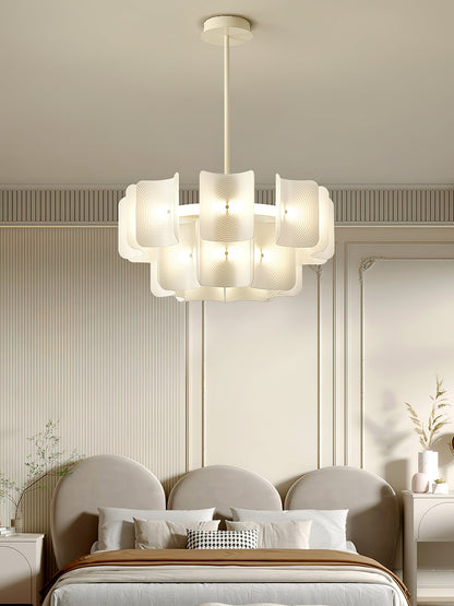 Fingerprint-Activated Chandelier with Dimmable LED Lights and Elegant