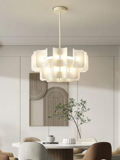 Fingerprint-Activated Chandelier with Dimmable LED Lights and Elegant