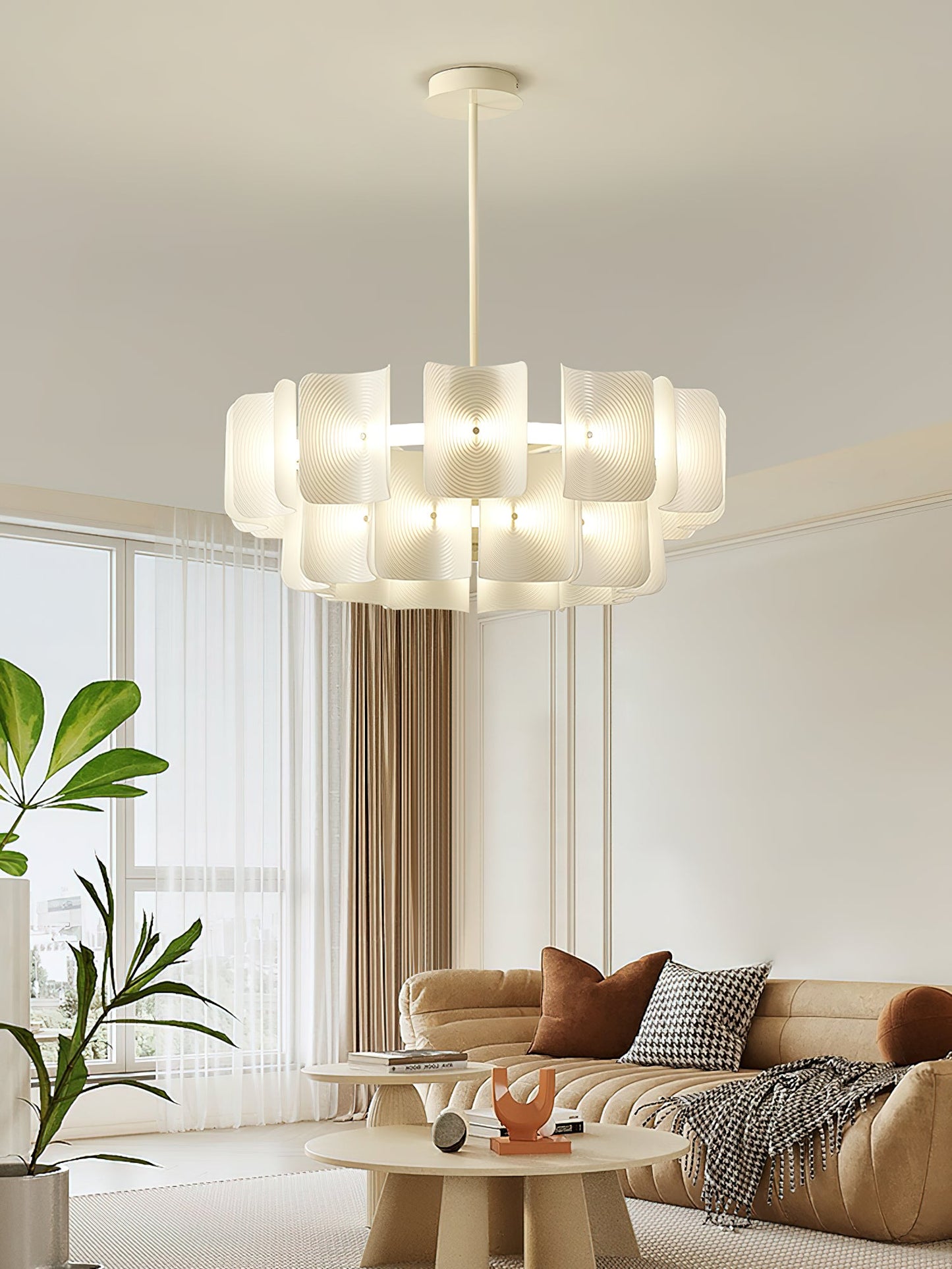 Fingerprint-Activated Chandelier with Dimmable LED Lights and Elegant