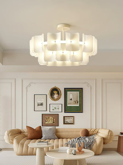 Fingerprint-Activated Chandelier with Dimmable LED Lights and Elegant