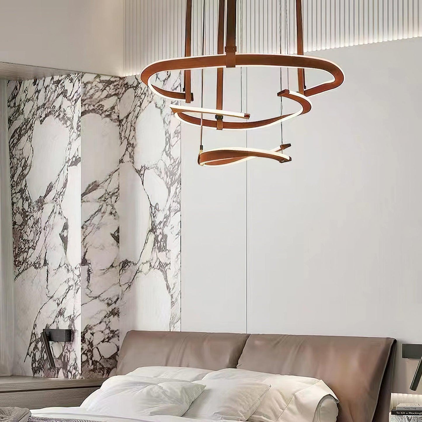 Finopi Modern Chandelier - Adjustable Height, Energy-Efficient LED