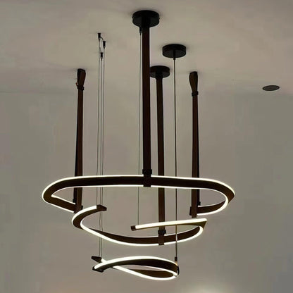 Finopi Modern Chandelier - Adjustable Height, Energy-Efficient LED