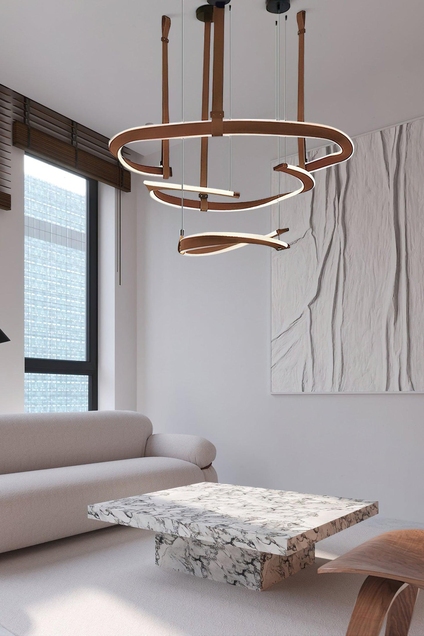 Finopi Modern Chandelier - Adjustable Height, Energy-Efficient LED
