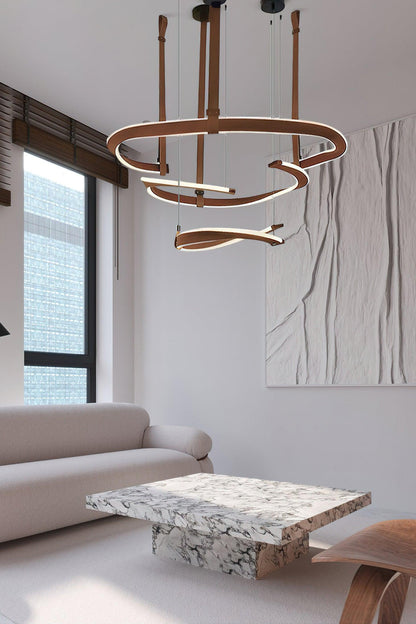 Finopi Modern Chandelier - Adjustable Height, Energy-Efficient LED