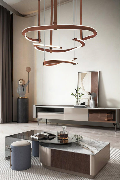 Finopi Modern Chandelier - Adjustable Height, Energy-Efficient LED