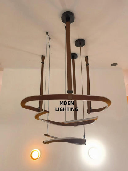 Finopi Modern Chandelier - Adjustable Height, Energy-Efficient LED