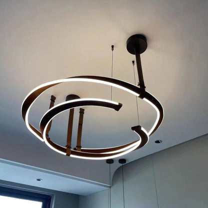 Finopi Modern Chandelier - Adjustable Height, Energy-Efficient LED