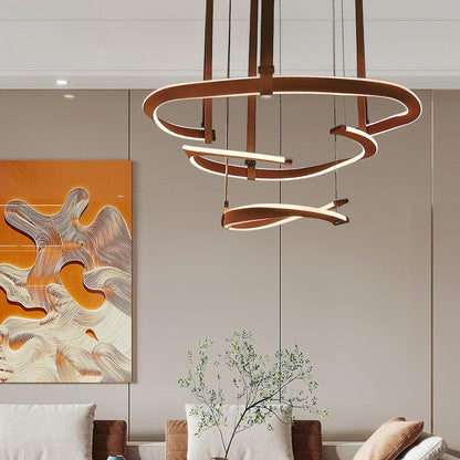 Finopi Modern Chandelier - Adjustable Height, Energy-Efficient LED