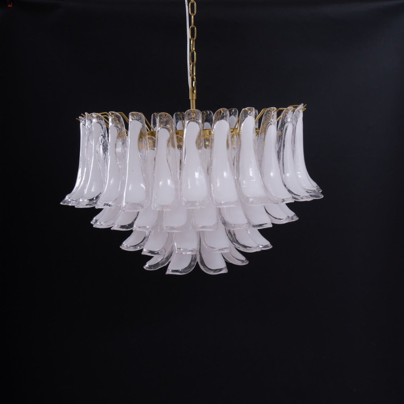 Fiora Pink Glass Chandelier - Elegant Design with Adjustable Height &