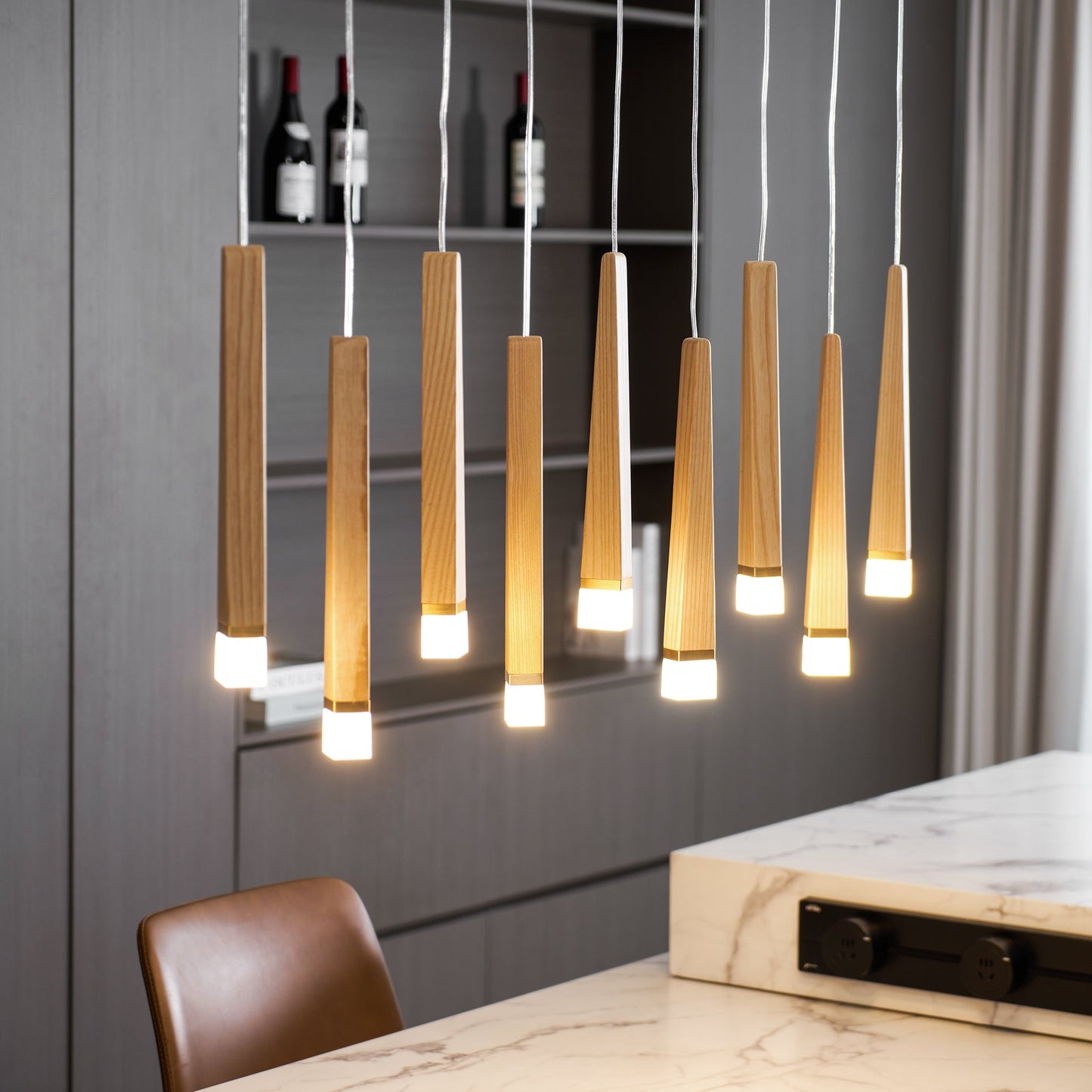 Rustic Firewood Stick Chandelier - Unique Design & Ambient Lighting