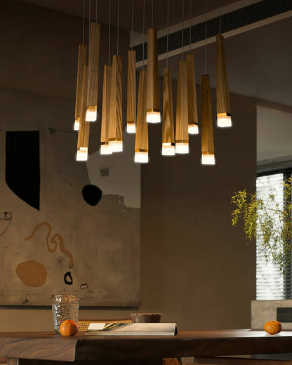 Rustic Firewood Stick Chandelier - Unique Design & Ambient Lighting