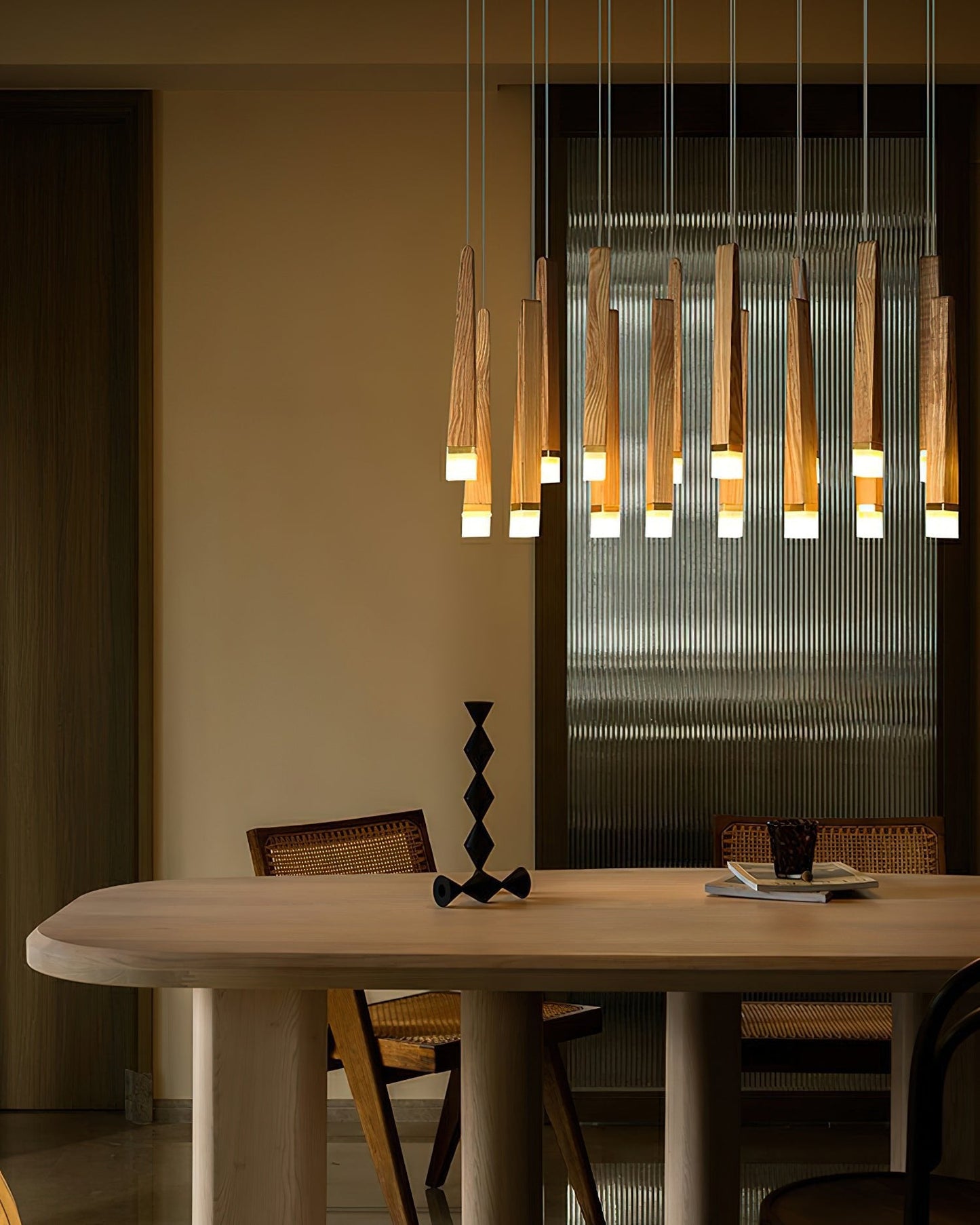 Rustic Firewood Stick Chandelier - Unique Design & Ambient Lighting