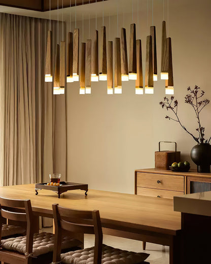 Rustic Firewood Stick Chandelier - Unique Design & Ambient Lighting