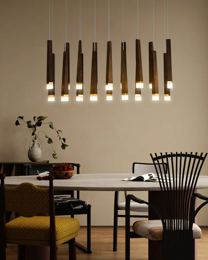 Rustic Firewood Stick Chandelier - Unique Design & Ambient Lighting