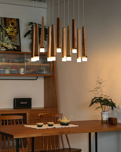 Rustic Firewood Stick Chandelier - Unique Design & Ambient Lighting
