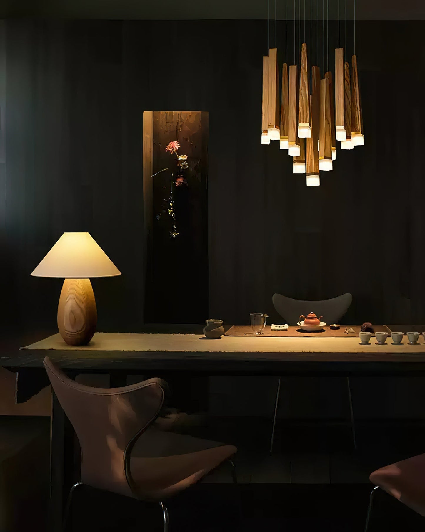 Rustic Firewood Stick Chandelier - Unique Design & Ambient Lighting