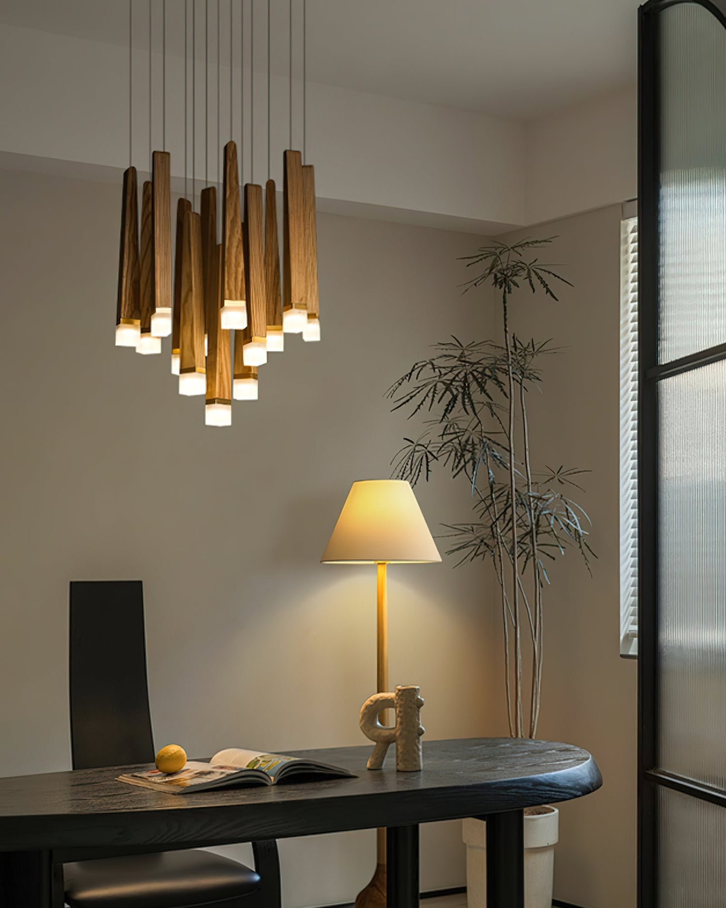 Rustic Firewood Stick Chandelier - Unique Design & Ambient Lighting
