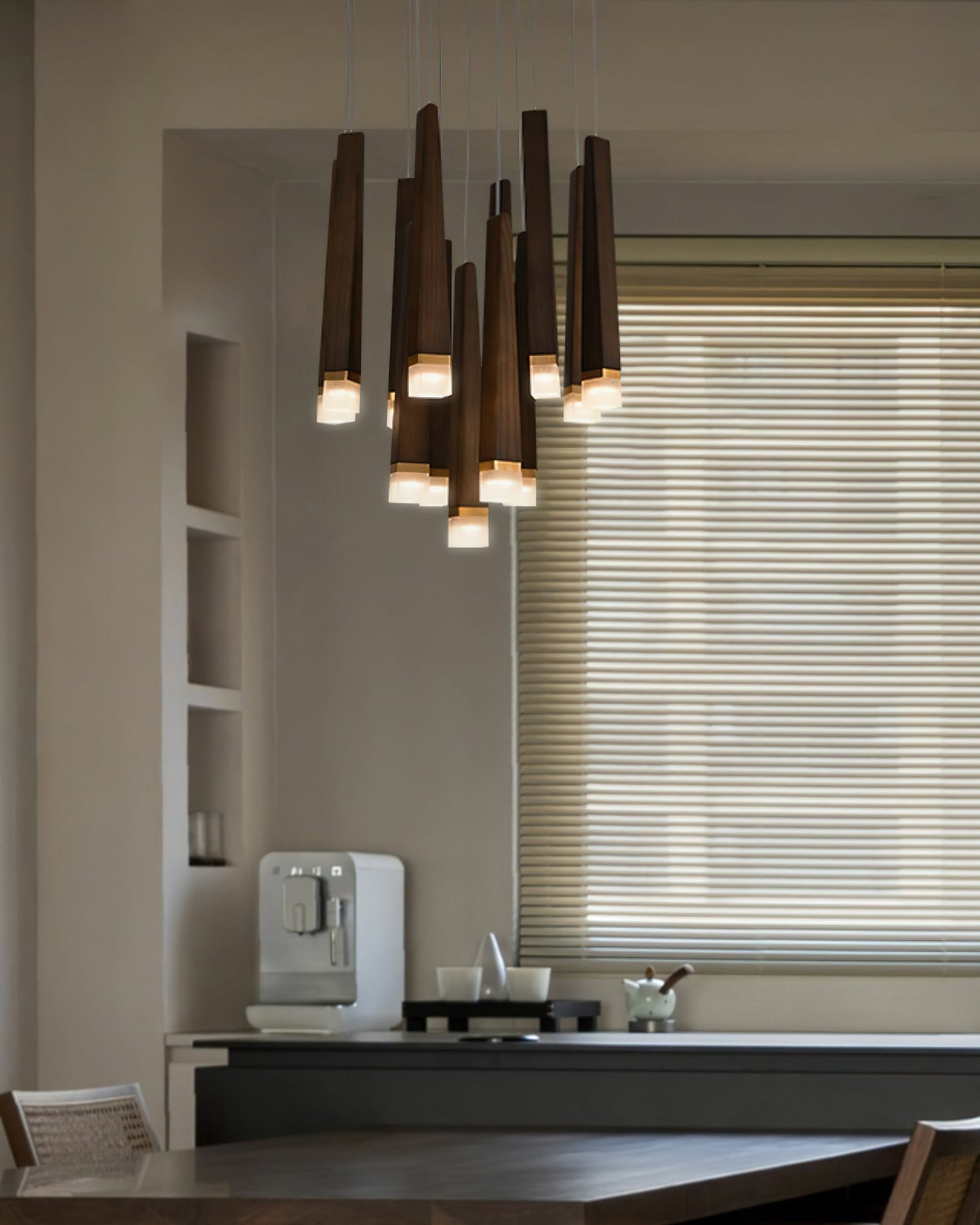 Rustic Firewood Stick Chandelier - Unique Design & Ambient Lighting