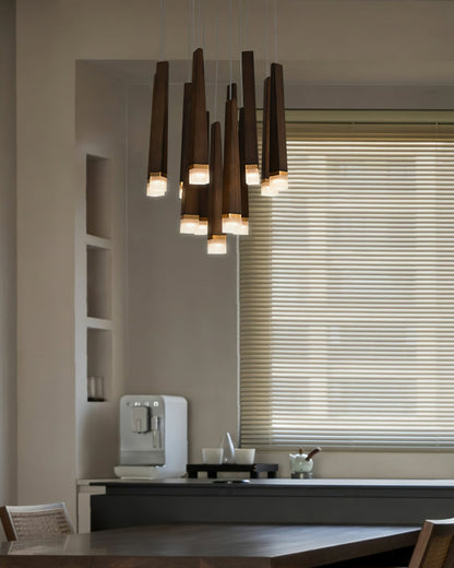 Rustic Firewood Stick Chandelier - Unique Design & Ambient Lighting
