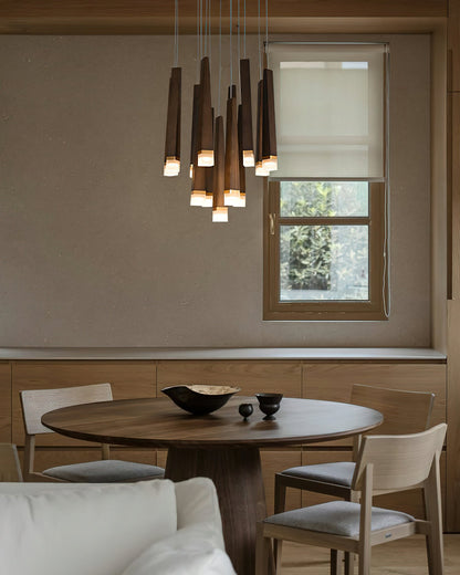 Rustic Firewood Stick Chandelier - Unique Design & Ambient Lighting