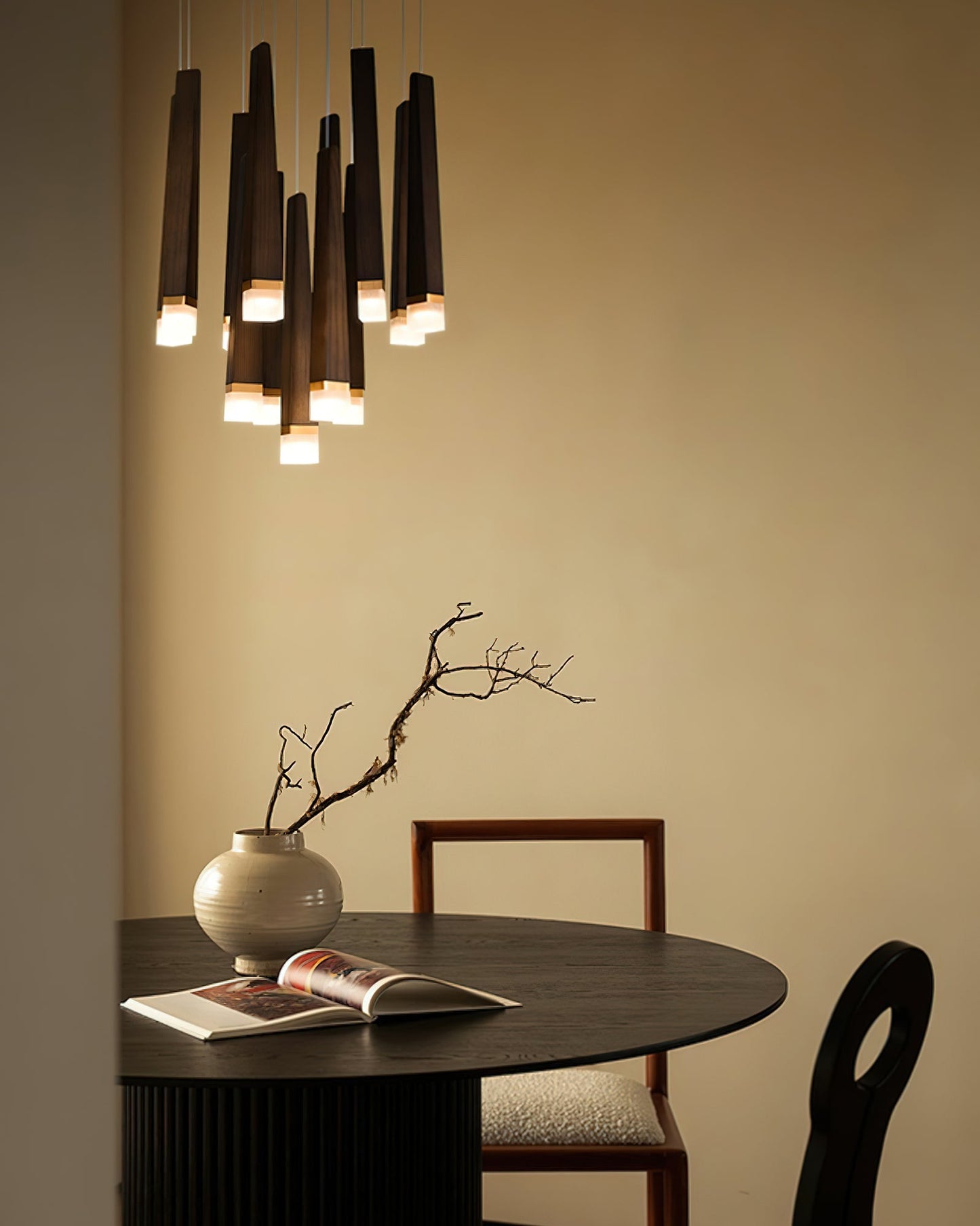 Rustic Firewood Stick Chandelier - Unique Design & Ambient Lighting