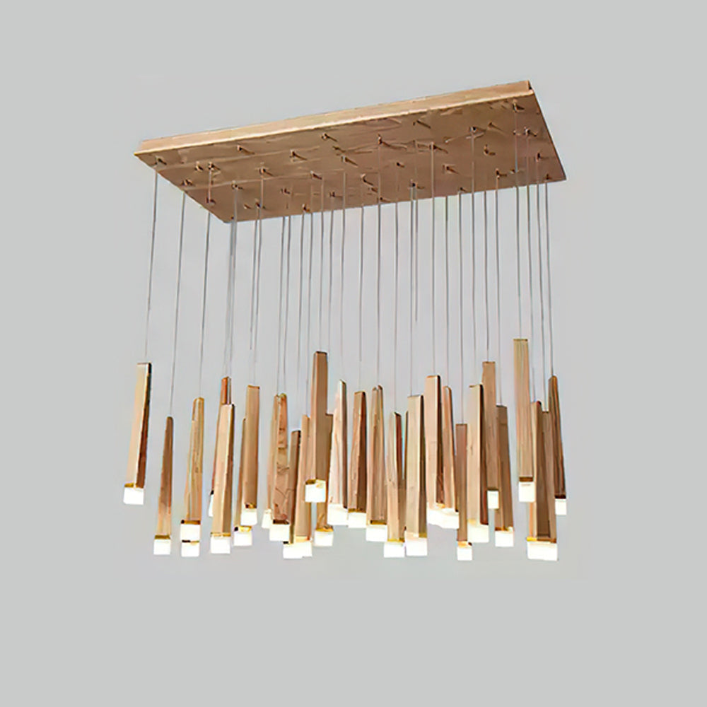 Rustic Firewood Stick Chandelier - Unique Design & Ambient Lighting