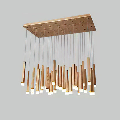 Rustic Firewood Stick Chandelier - Unique Design & Ambient Lighting