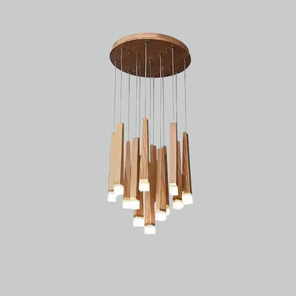 Rustic Firewood Stick Chandelier - Unique Design & Ambient Lighting