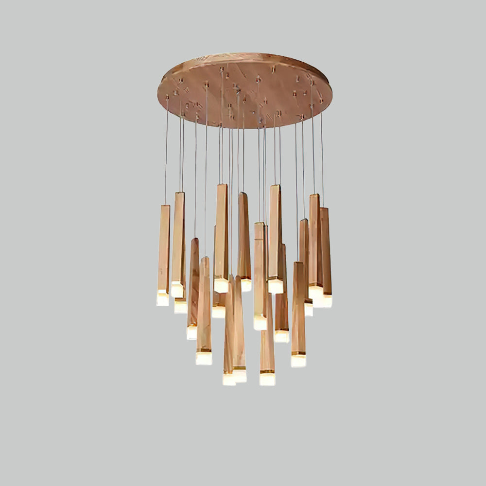 Rustic Firewood Stick Chandelier - Unique Design & Ambient Lighting