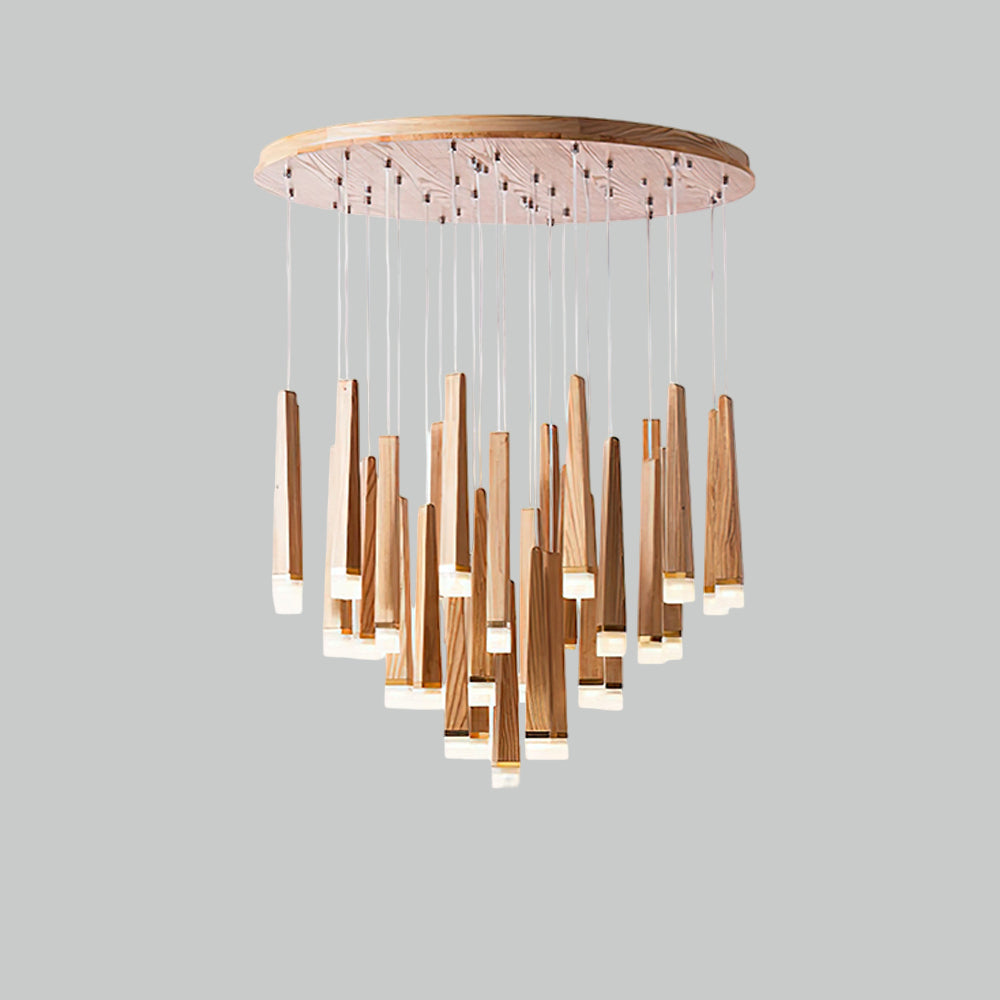 Rustic Firewood Stick Chandelier - Unique Design & Ambient Lighting