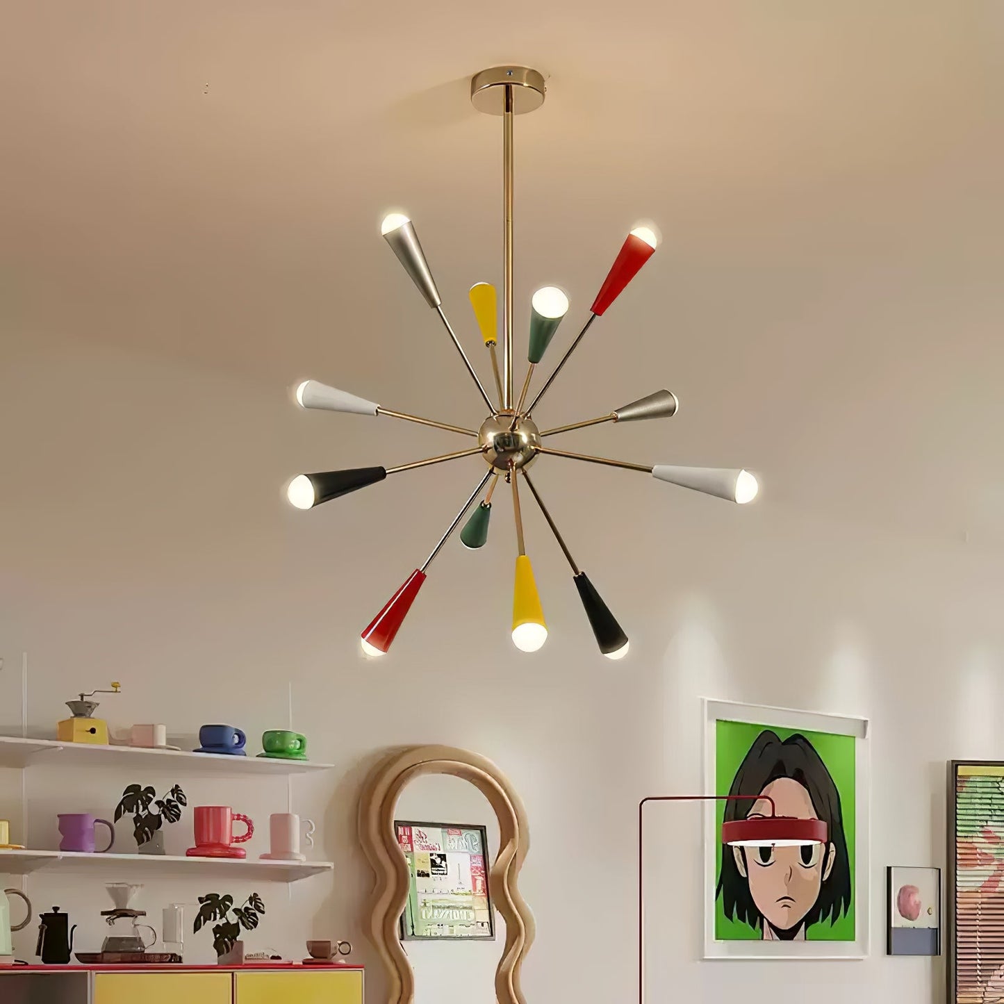 Modern Firework Pop Chandelier - Adjustable Lighting & Unique Design