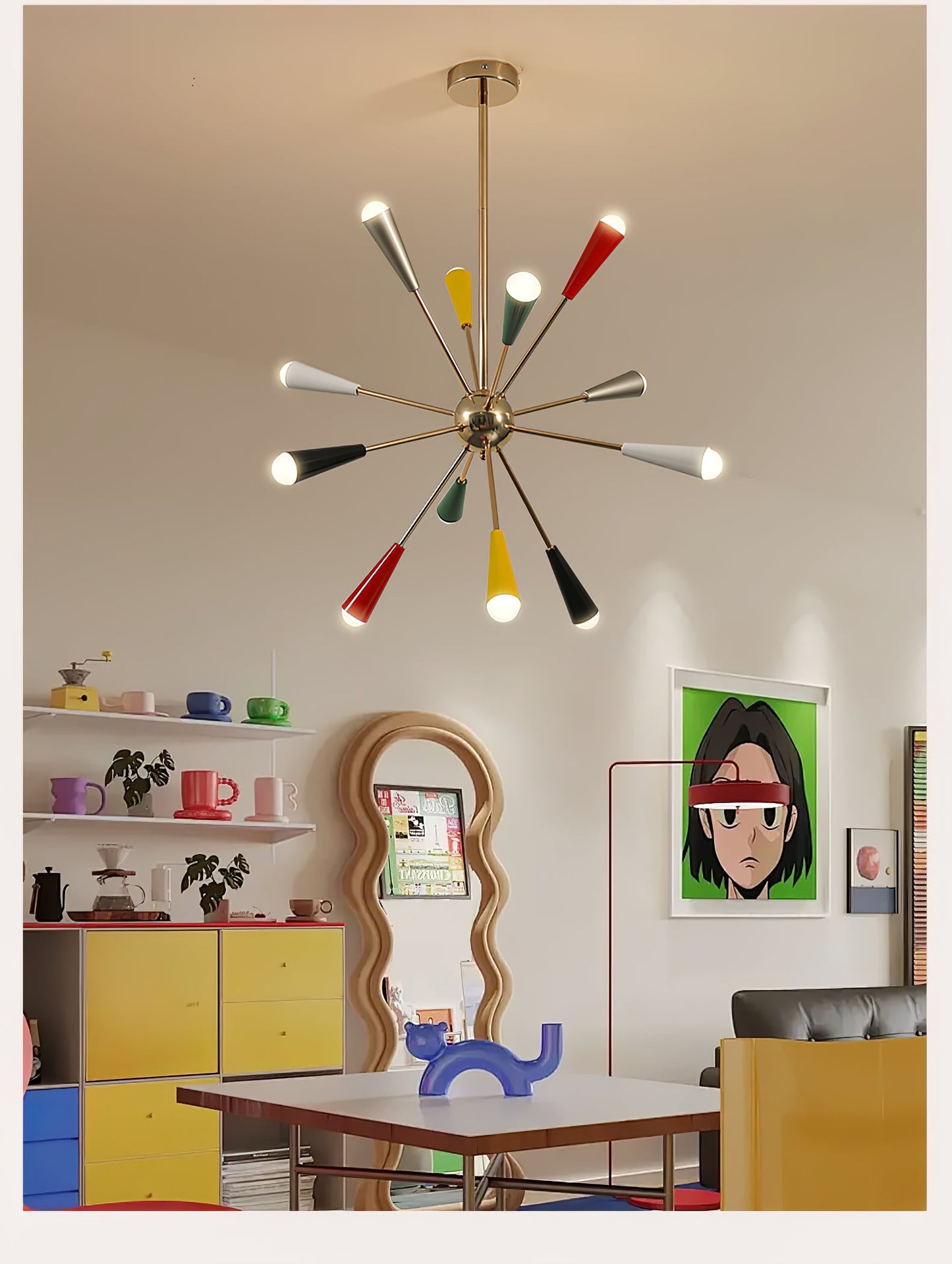 Modern Firework Pop Chandelier - Adjustable Lighting & Unique Design