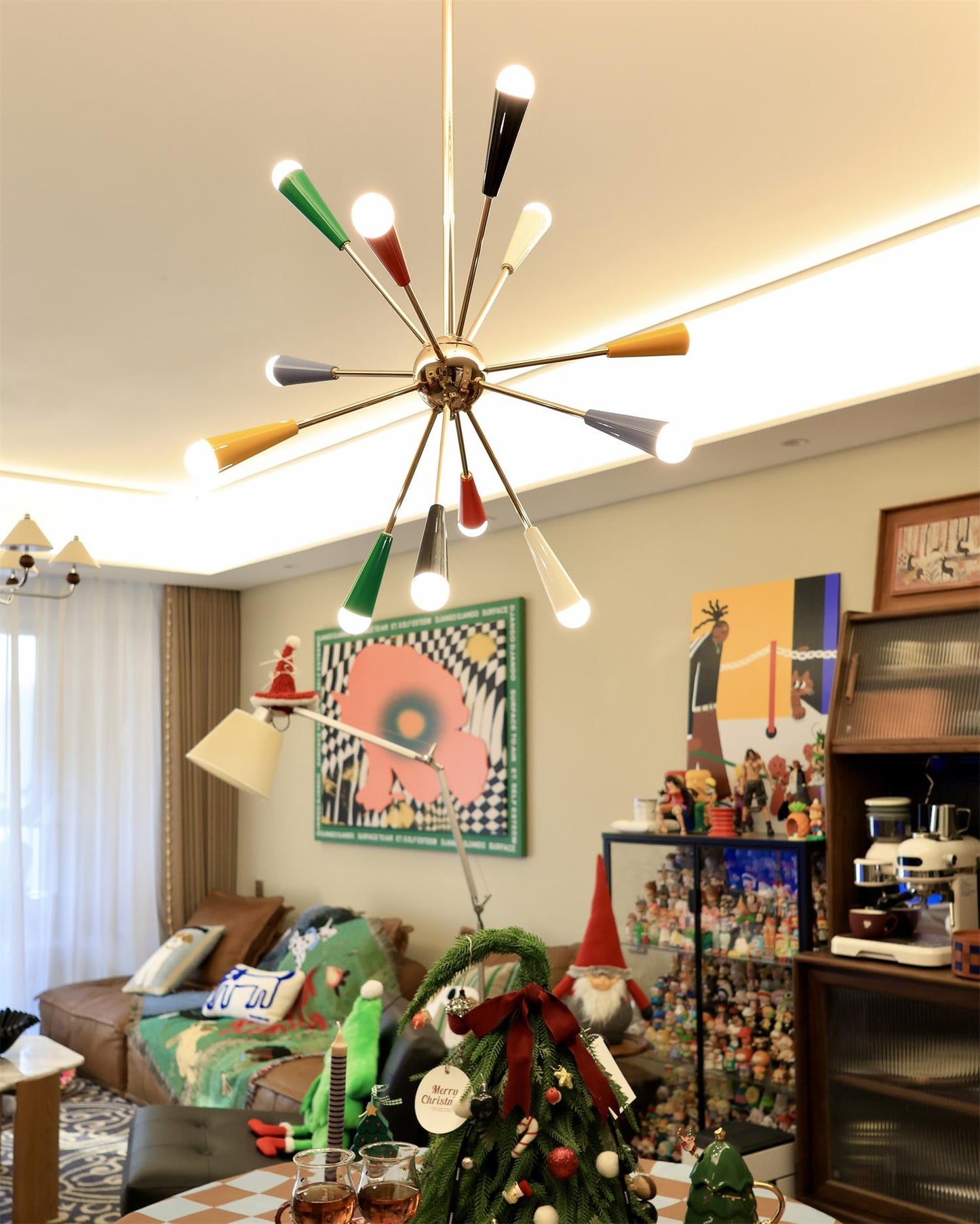 Modern Firework Pop Chandelier - Adjustable Lighting & Unique Design