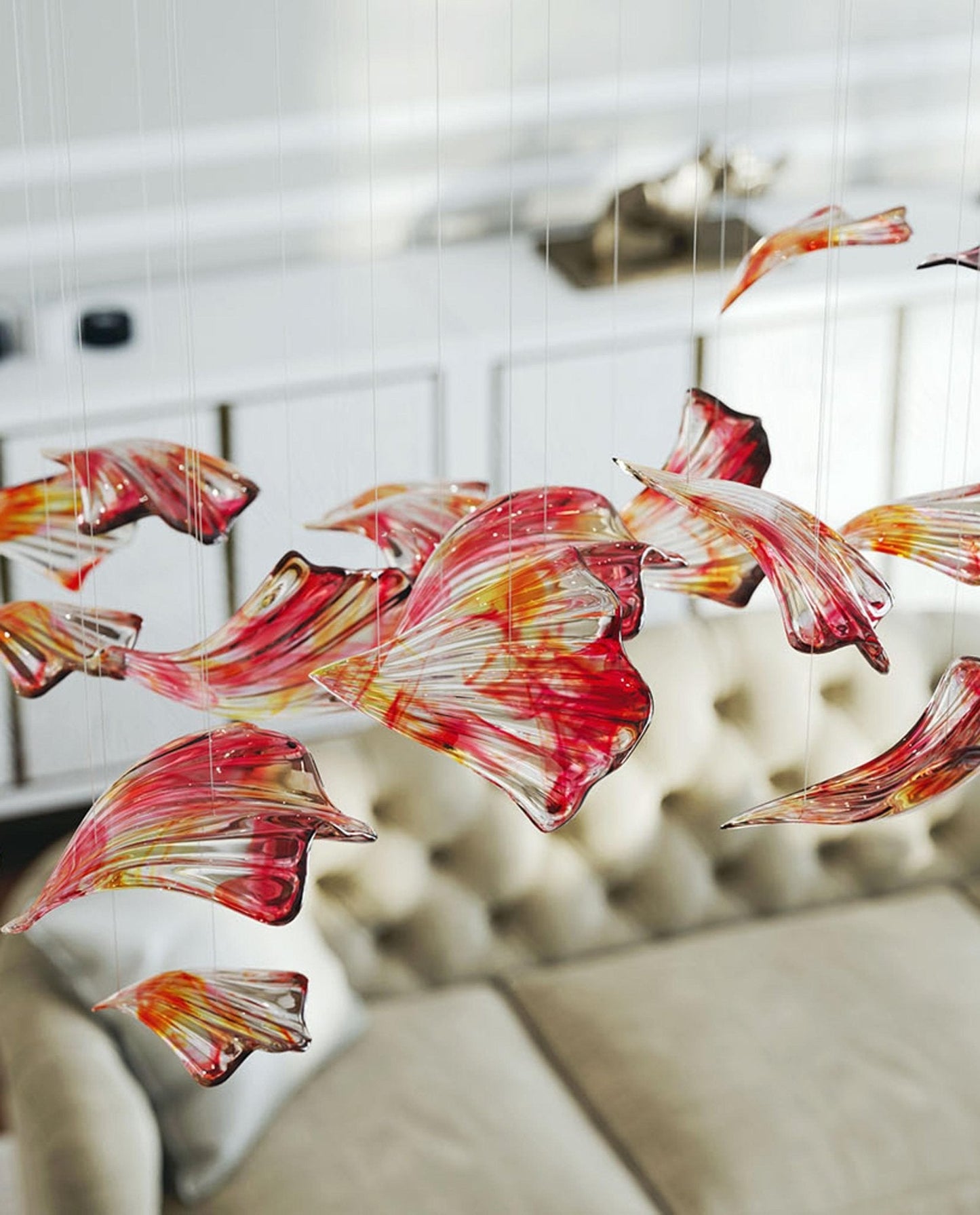 Elegant Flamenco Chandelier - Crystal Accents & Adjustable Height