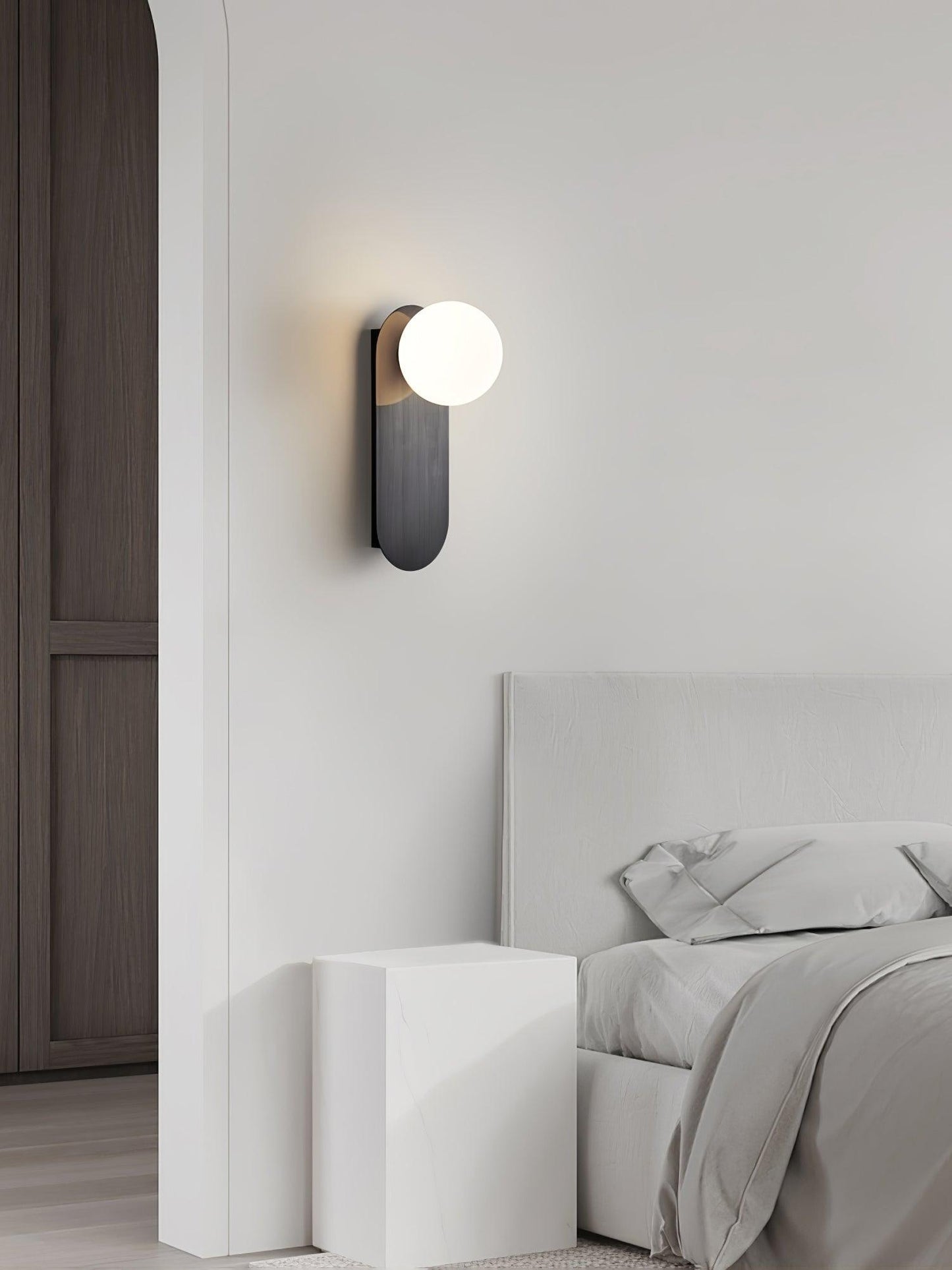Elegant Flat Base Globe Sconce - Adjustable Lighting & Modern Design