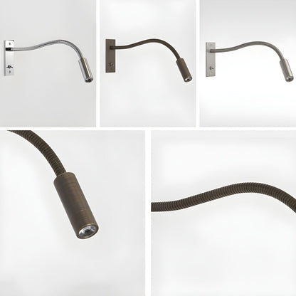 Adjustable Flexible Gooseneck Wall Lamp with USB Charging Port