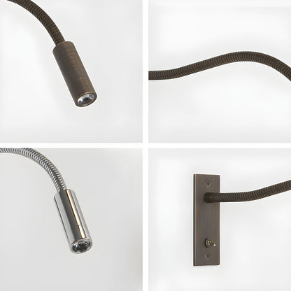 Adjustable Flexible Gooseneck Wall Lamp with USB Charging Port