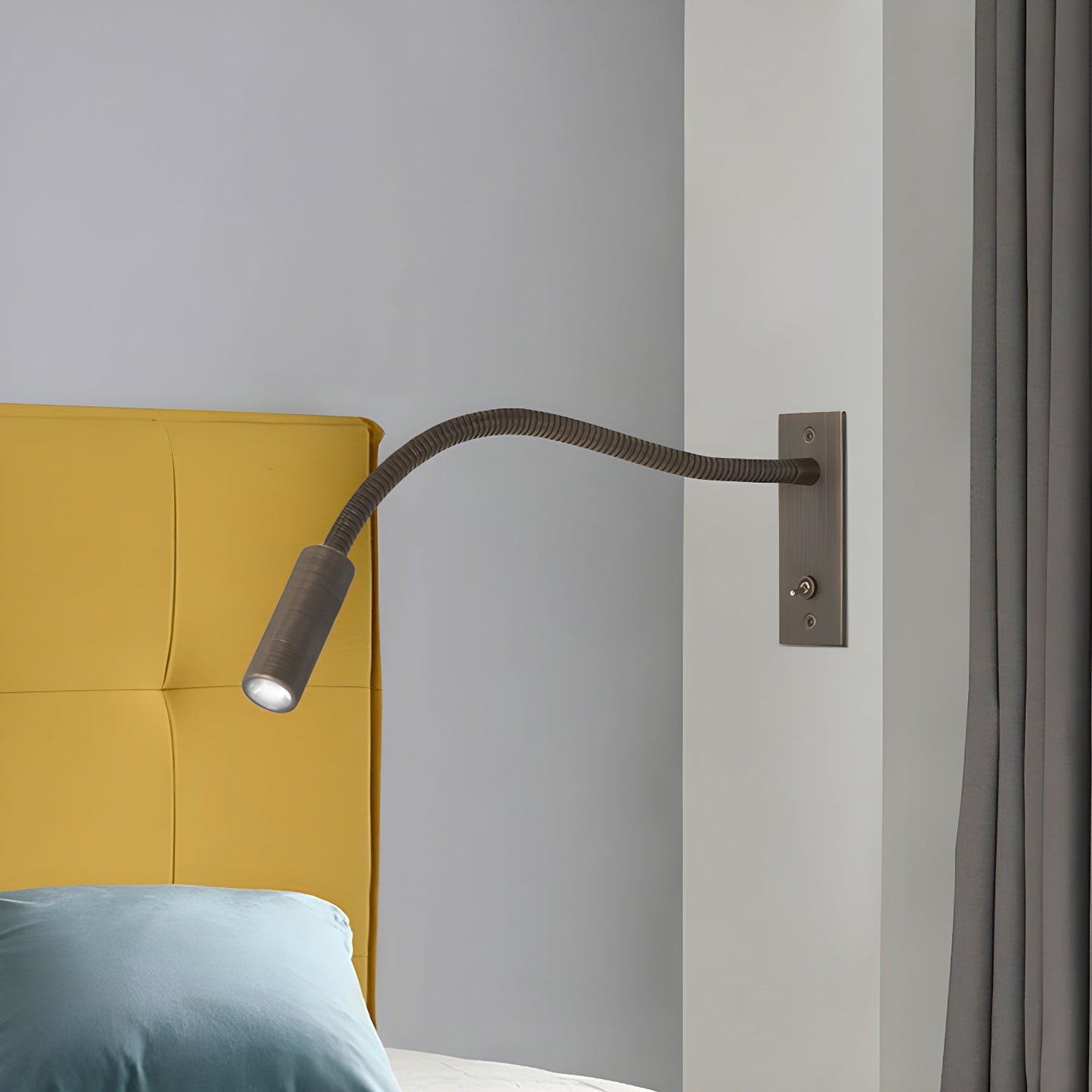 Adjustable Flexible Gooseneck Wall Lamp with USB Charging Port